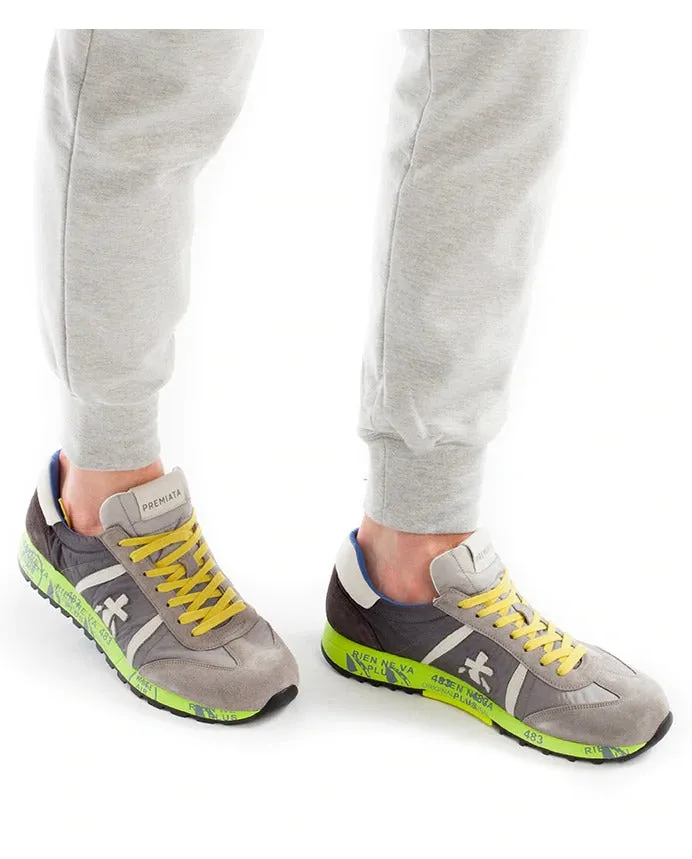 Premiata Lucy Grigio con dettagli Giallo Fluo LUC1313C VAR 1313E