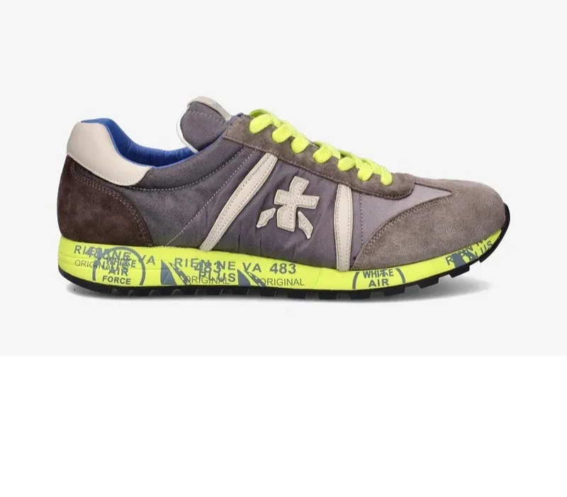 Premiata Lucy Grigio con dettagli Giallo Fluo LUC1313C VAR 1313E