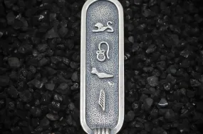 "Love" Cartouche Hieroglyph Ancient Egyptian Charm | 925 Sterling Silver, Oxidized or 18K Gold Plated | Jewelry Making Pendant