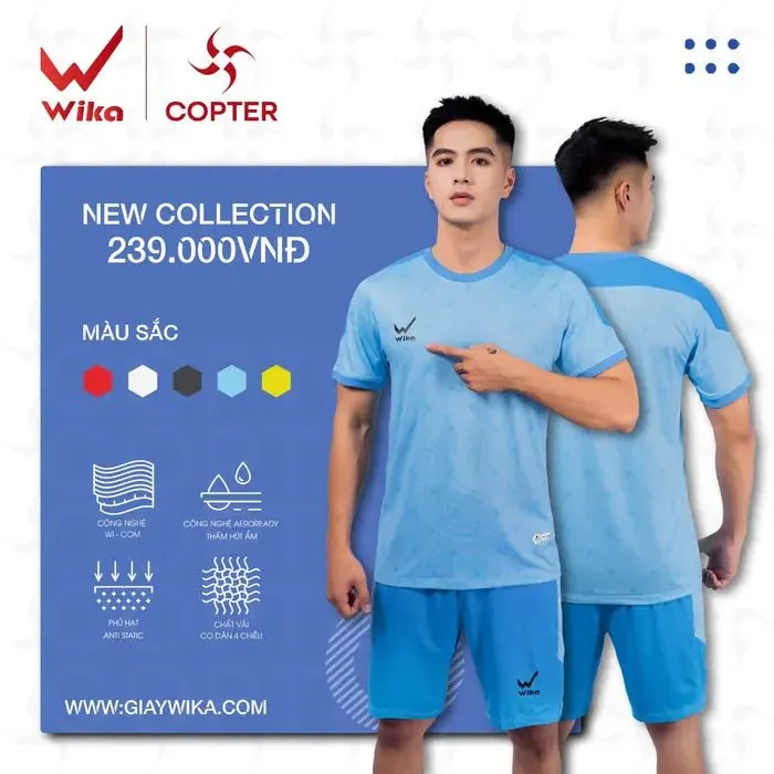 Quần áo bóng đá Copter Wika không logo