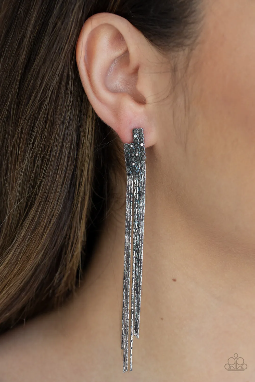 Radio Waves - Black Paparazzi Earrings