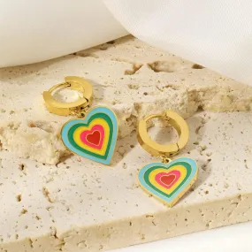 Rainbow Heart Earrings