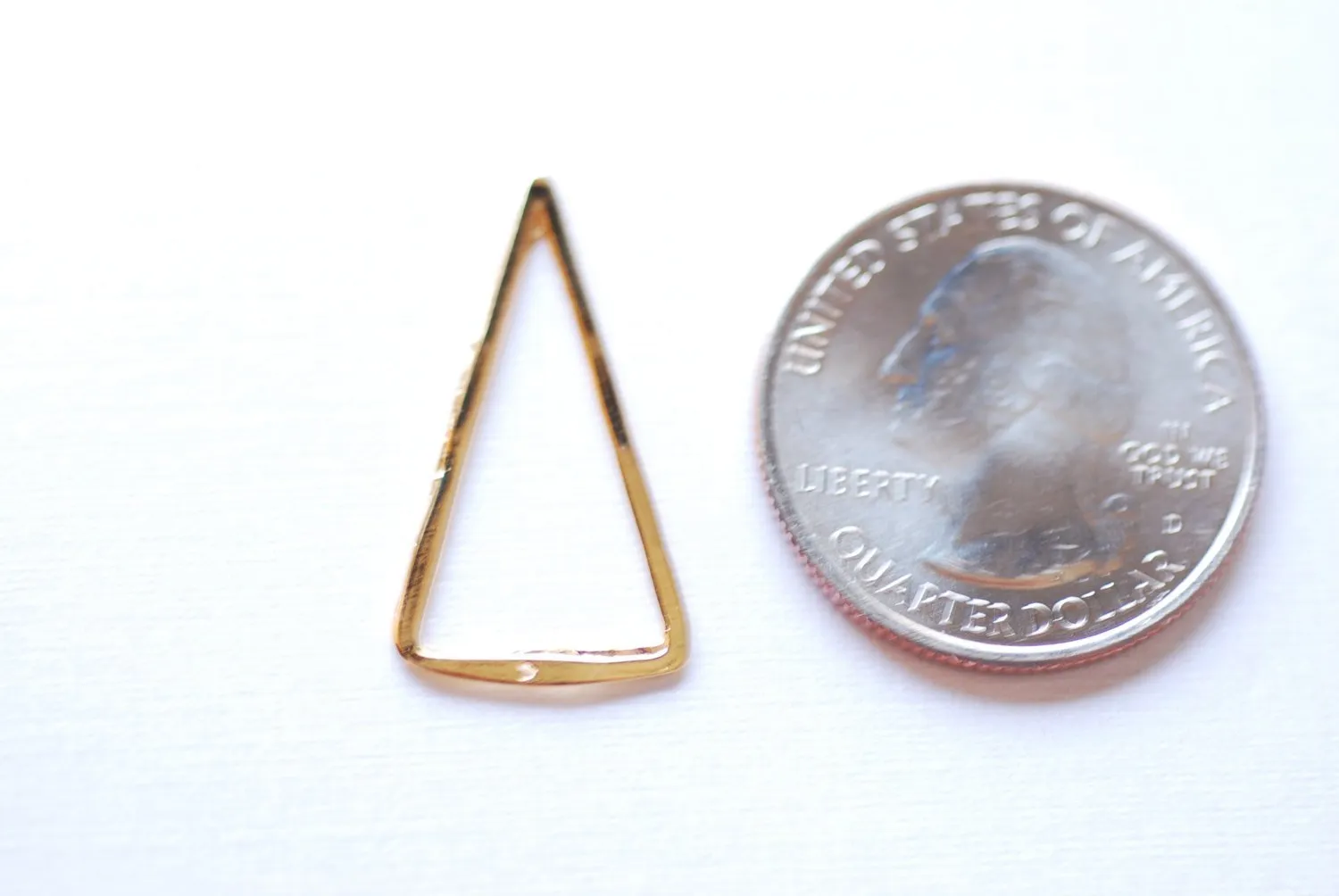 Shiny Vermeil Gold Open Triangle Connector Charm- 18k gold plated over Sterling Silver Triangle, Gold Triangle Connector Link Spacer, 219