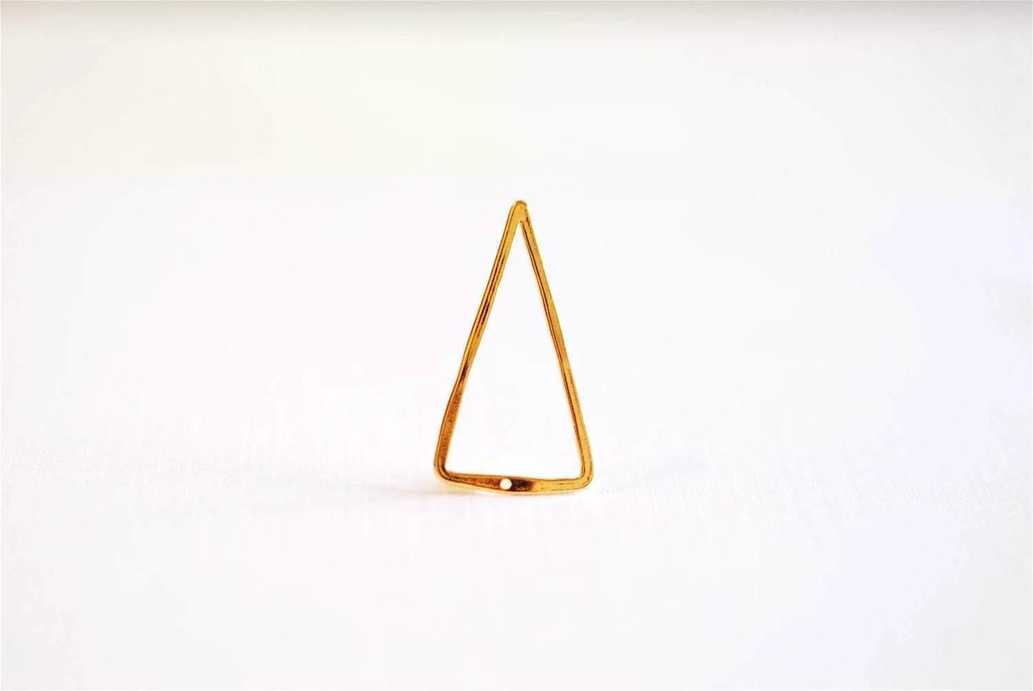 Shiny Vermeil Gold Open Triangle Connector Charm- 18k gold plated over Sterling Silver Triangle, Gold Triangle Connector Link Spacer, 219