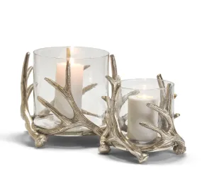 Silver Antler Votive Candleholder