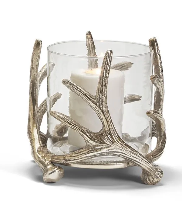 Silver Antler Votive Candleholder