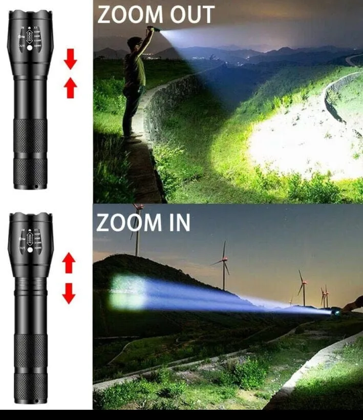 SMAXPro™ 3pk Tactical LED Zoomable Flashlights: Super Bright, 5 Modes, Waterproof