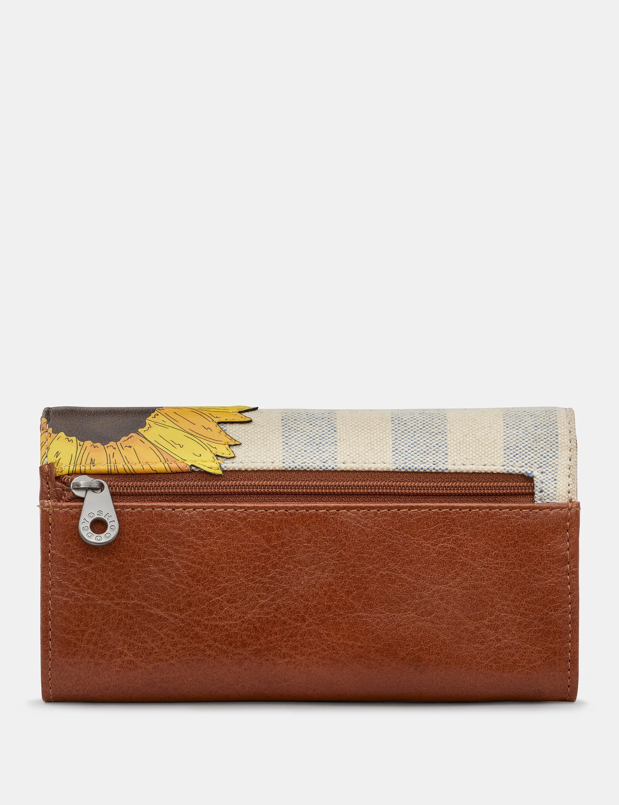 Sunflower Bloom Leather And Canvas Hudson Purse