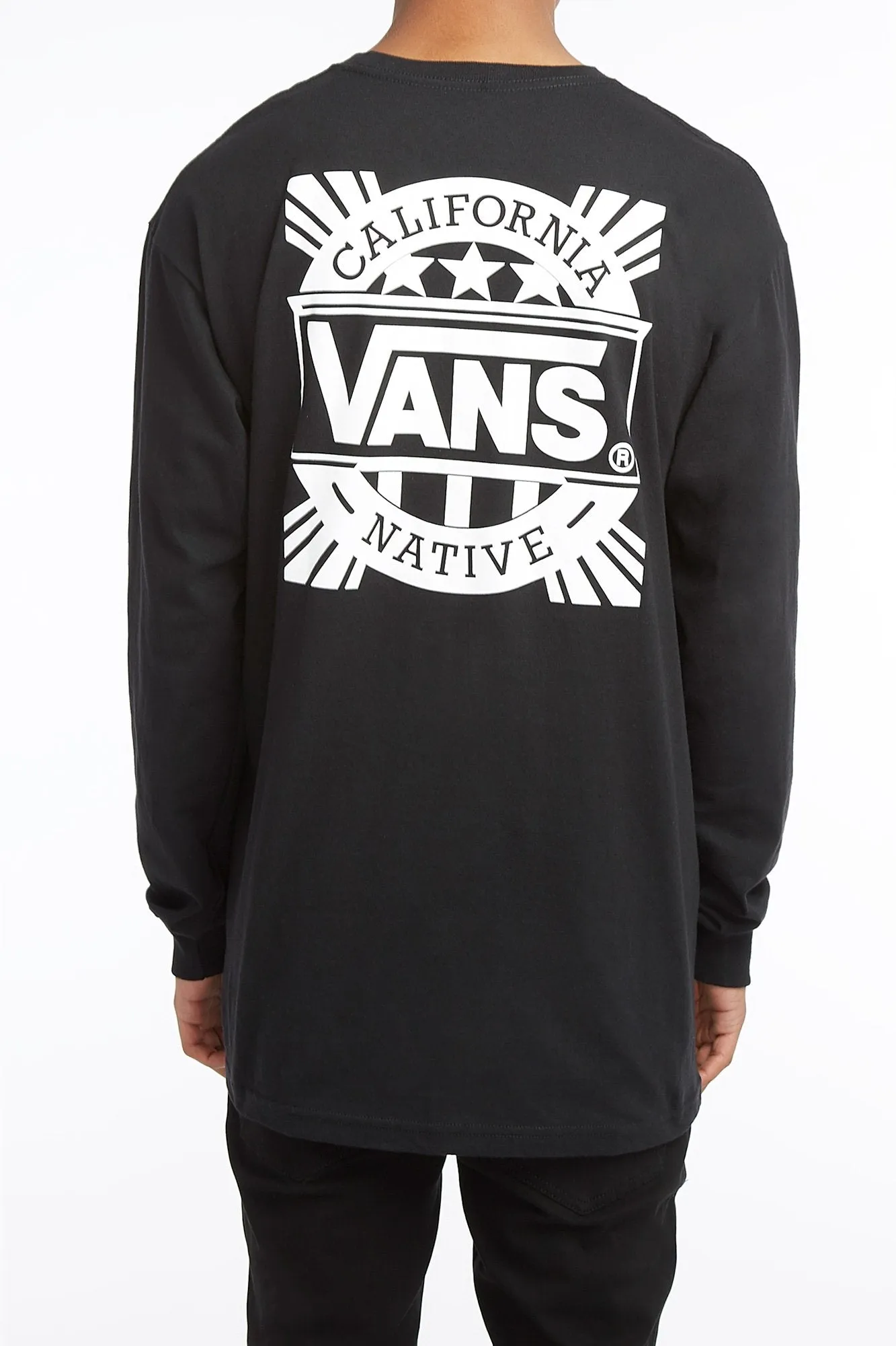 Vans Guys Black California Native Long Sleeve Tee